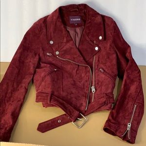 VIGOSS Real Suede Moto Jacket